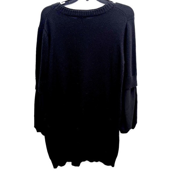 Vince Camuto NWT Layered Mixed Media Long Sleeve Black Sweater Dress Small - Picture 6 of 12